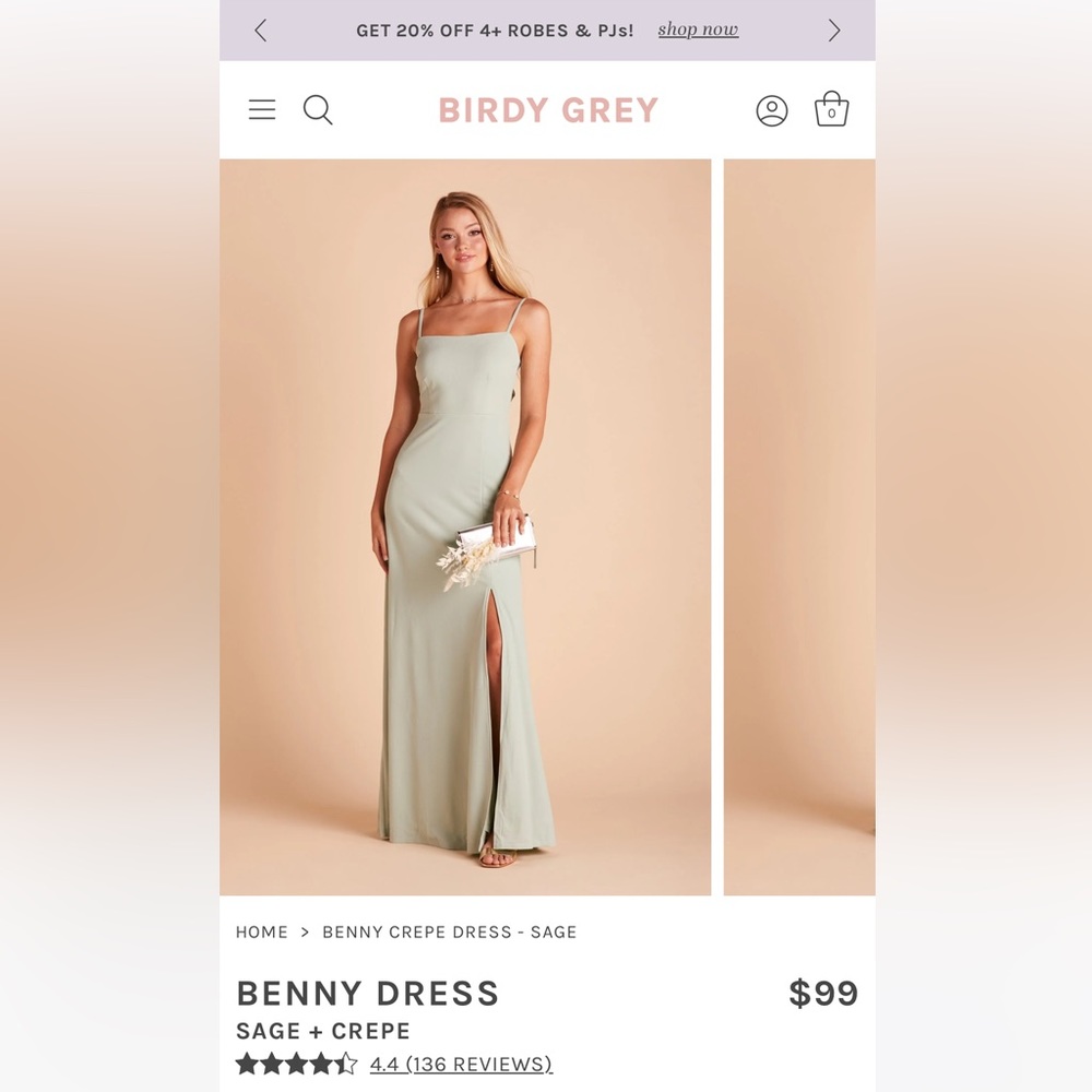 Sage spaghetti strap bridesmaids dress